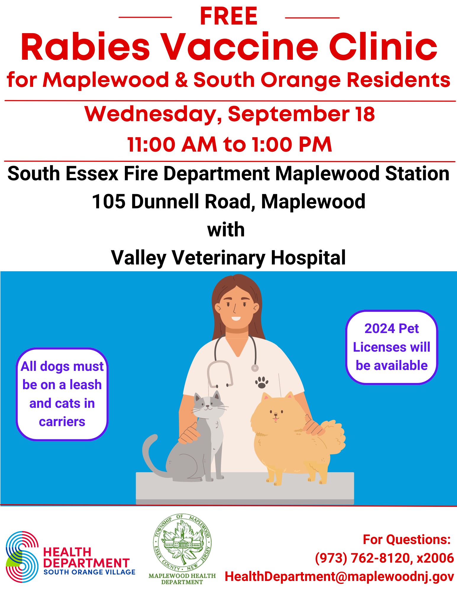 2024 Maplewood Rabies Clinic Flyer (1)