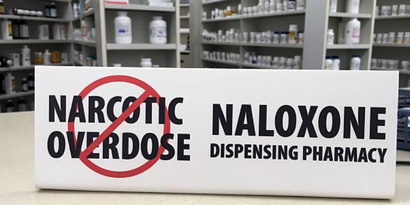 Image of sign on a pharmacy counter reading 